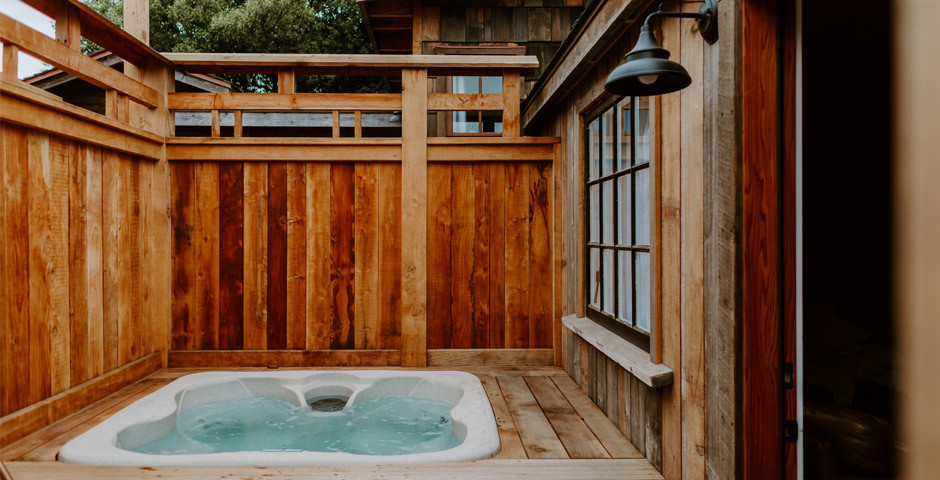 hot tub and deck