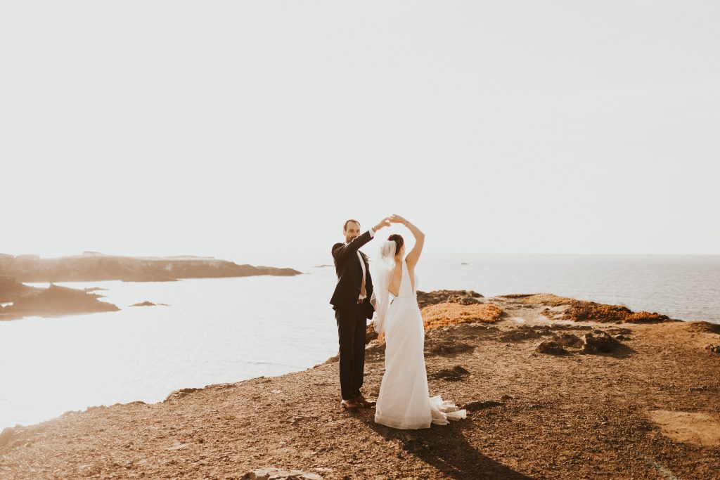 Bride & Groom on Mendocino Cliffs