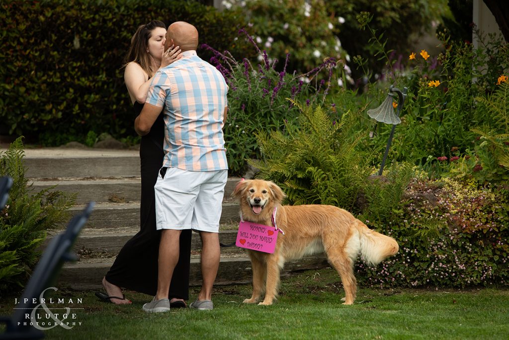 Future Bride & Groom seal Mendocino Romance with a Kiss at MacCallum House